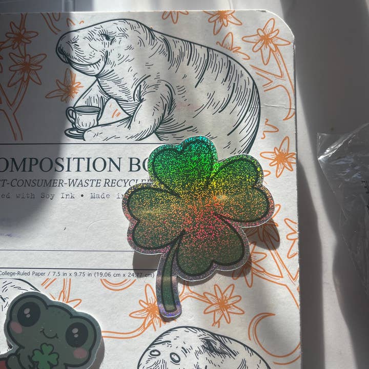 TTN Stickers - Wholesale Sticker - Iridescent Four-Leaf Clover Die Cut Vinyl Sticker5