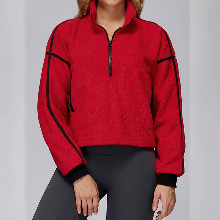 WONDERXFANS - Wholesale Athletic Jacket - Women's - Stand collar windproof sports jacket1