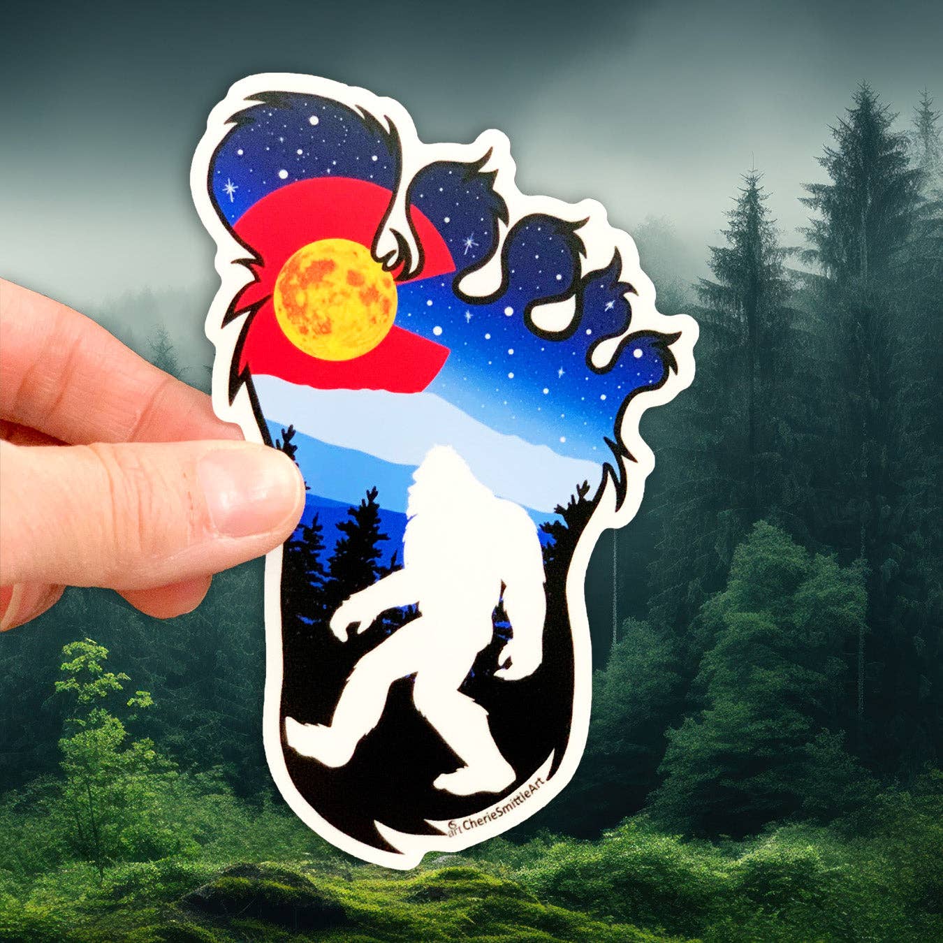 CherieSmittleArt - Wholesale Sticker - Level X Hide N Seek Master Colorado Bigfoot Sticker1
