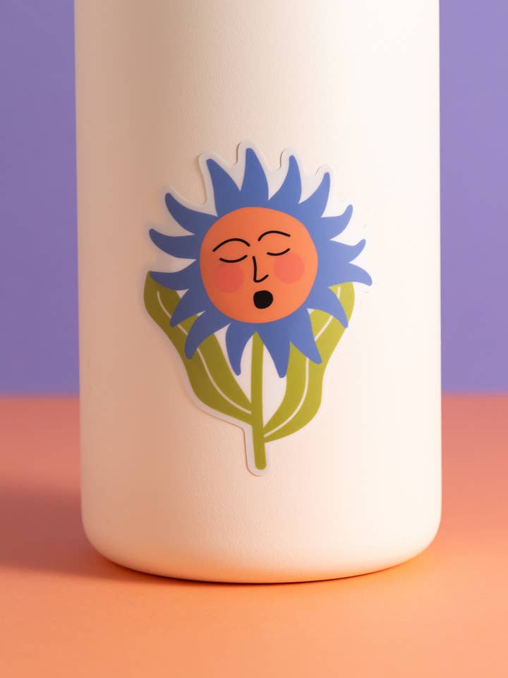 Flower Face Vinyl Waterproof Die-cut Sticker for wholesale by Graphic Anthology Greeting Cards
