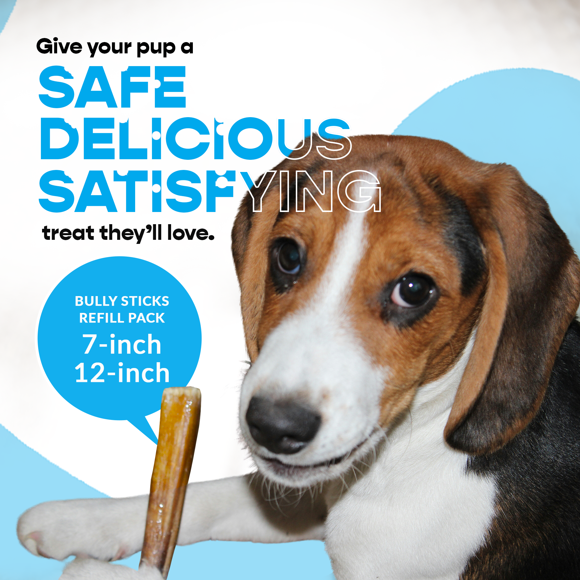 Mighty Chewz - Wholesale Pet Treats - Dog - 12" Thick Bully Sticks - Refill Pack5