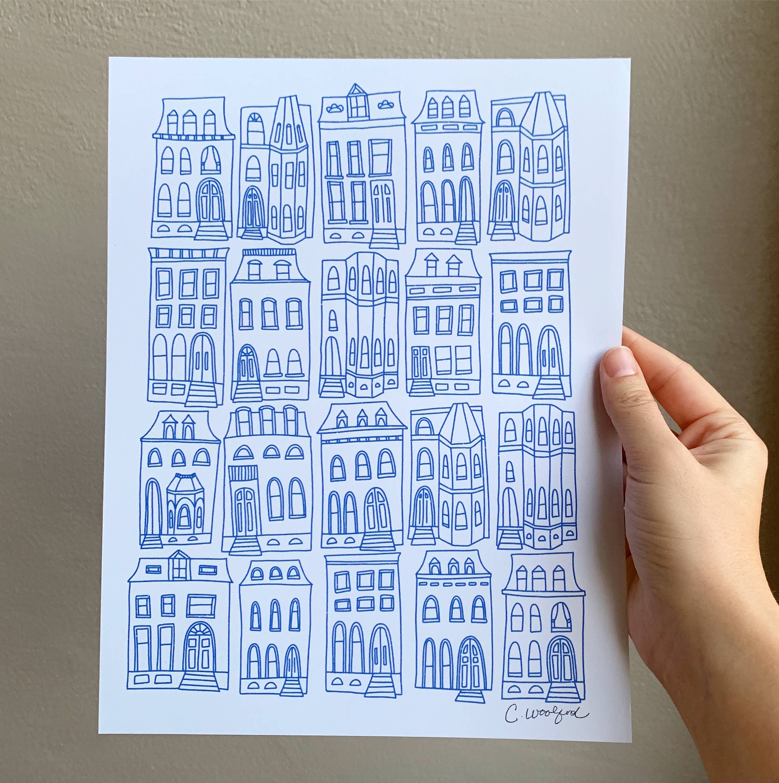 Frankie Blue - Wholesale Art Print - Lafayette Square Park Row Houses -  St. Louis, MO Art Print1