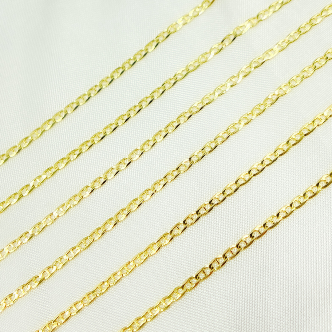 Tresor Jewelry Inc. - Wholesale Link & Chain Necklace - 040FLP1FGT2A9L001byFt. 14k Solid Gold Flat Marina Link Chain3