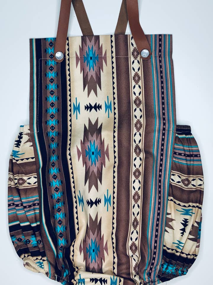 Romper Tucson Sepia com Alças em Pele por atacado de Selvedge Dry Goods