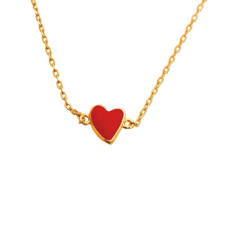 Red Heart Enamel Necklace for wholesale by Be the Good