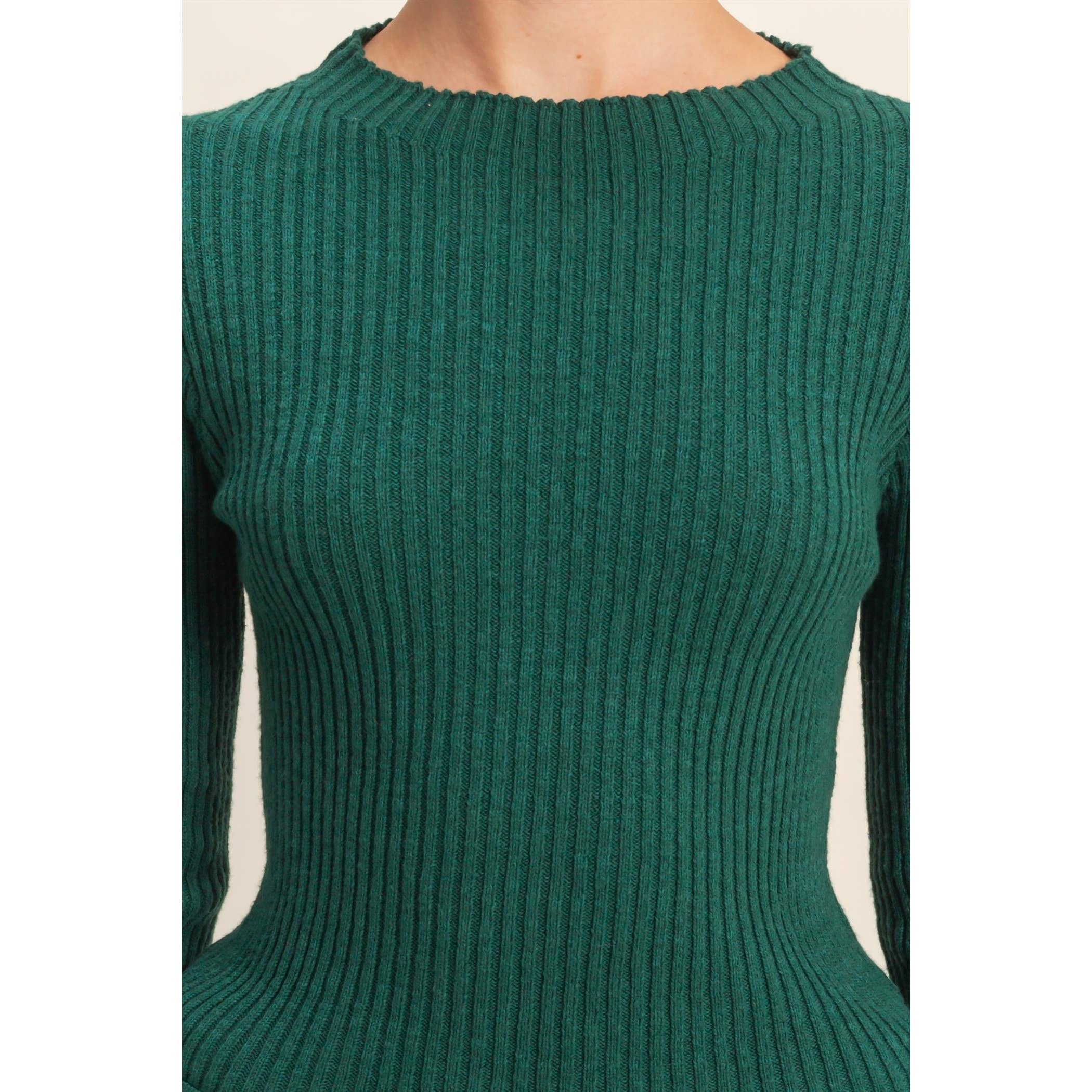 Double Zero - Wholesale Knit Top - Women's - Sleek Mock Neck Ribbed Knit Top3