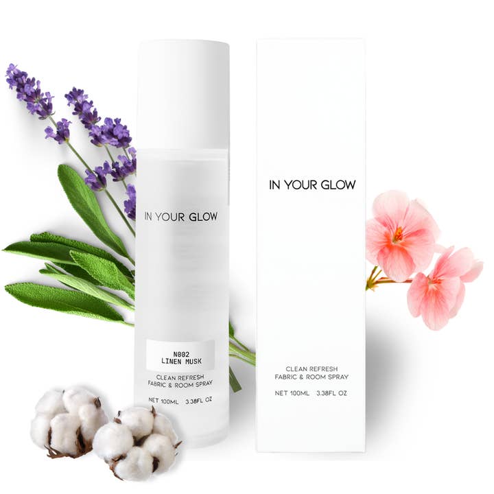 CELEMENT /IN YOUR GLOW - Wholesale Room & Linen Spray - N002 LINEN MUSK (NATURAL FRAGRANCE) FABRIC&ROOM SPRAY