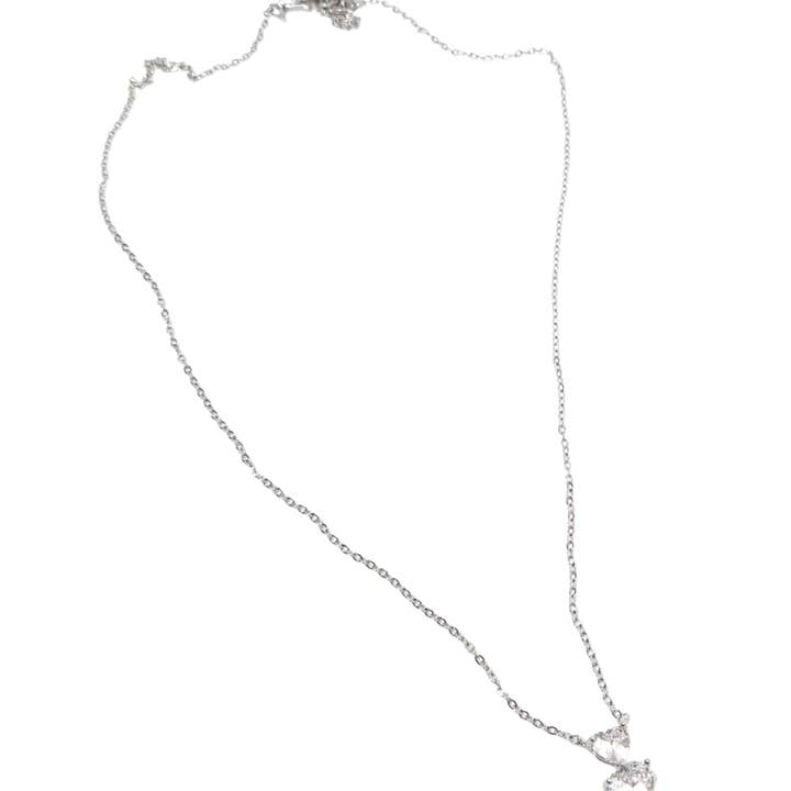 Colar choker feminino de moda verão 2022 - Três corações rosa por atacado de Butterfly