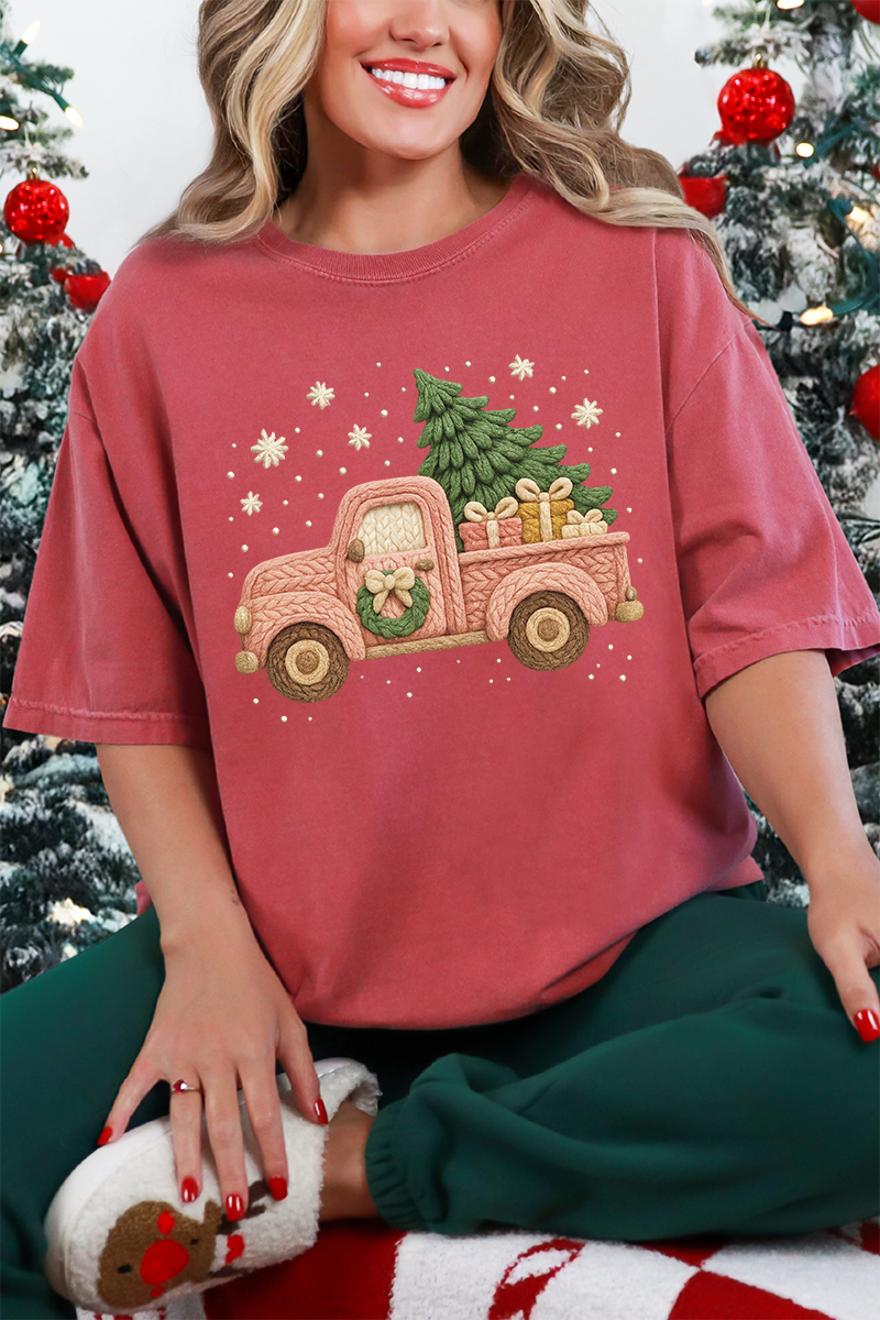 Wholesale Accessory Market - Wholesale Screen Printed T-Shirt - Women's - Faux Yarn Holly Jolly Haul Comfort Colors Adult Ring-Spun Cotton Tee1