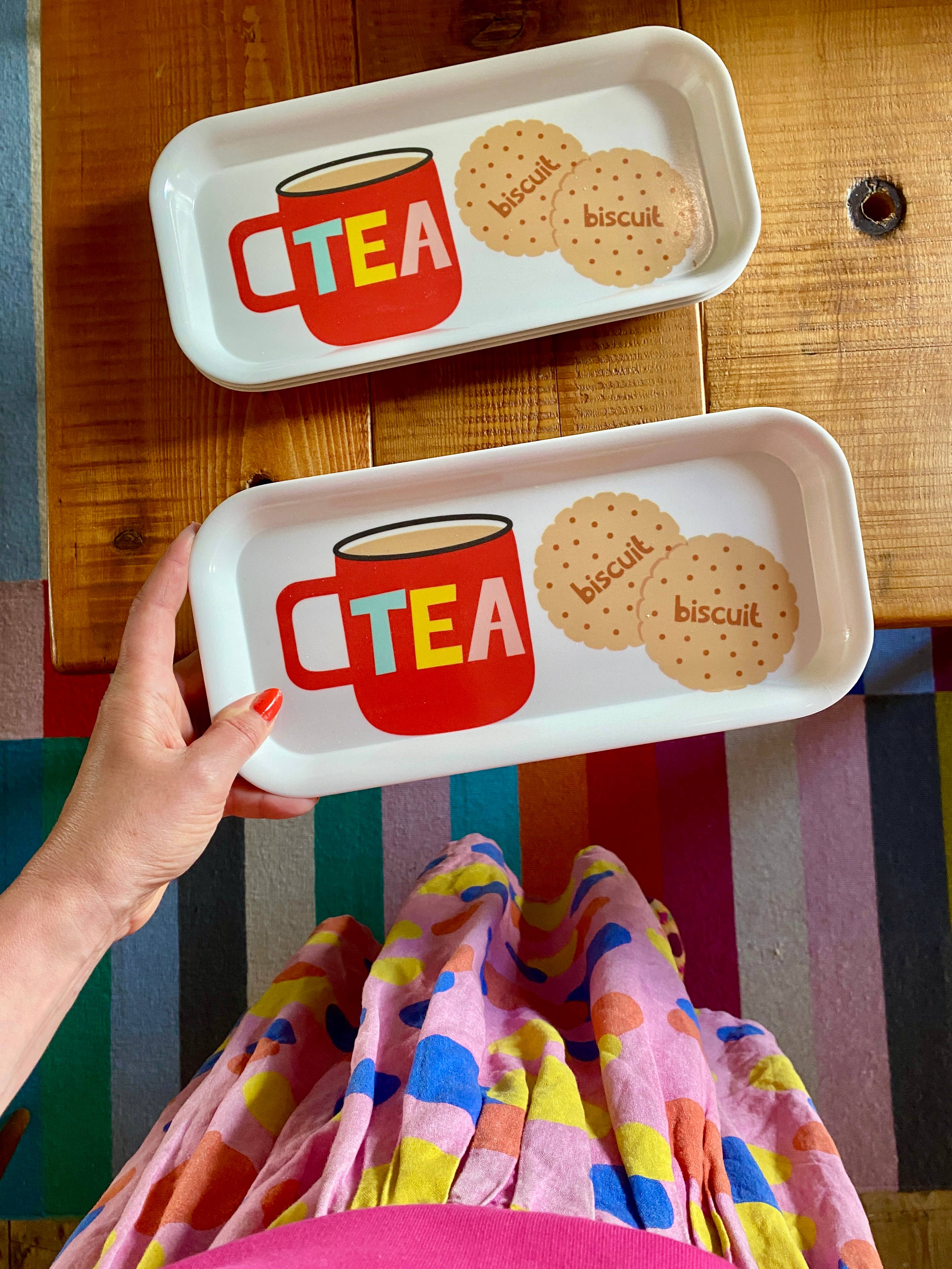 Poppekins - Wholesale Serving Tray - Tea and Biscuits Melamine Tray13