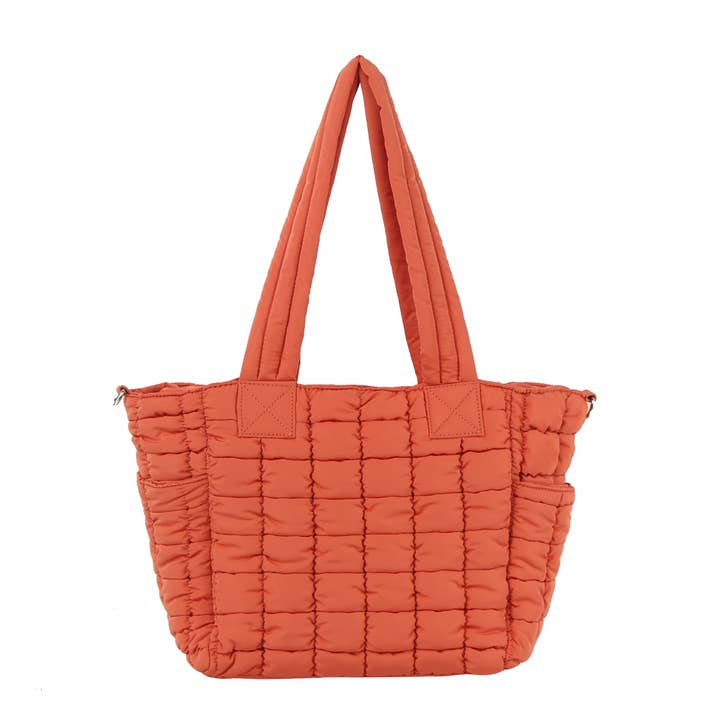 HR CORP - Wholesale Tote Bag - Women's - ecostitch Puffy Qulited Nylon Daily Shopper Tote Bag8