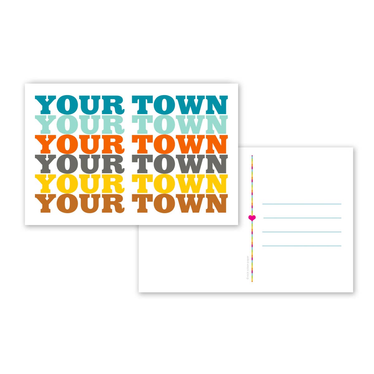 Rock Scissor Paper - Wholesale Postcard - Personalized City Postcard - Supergraphics repeat name drop6