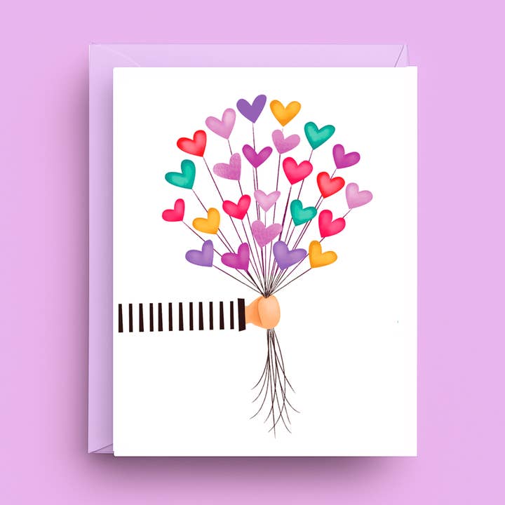 Heart Balloons - Stationery Love Note Card for wholesale by Nicole Marie Paperie