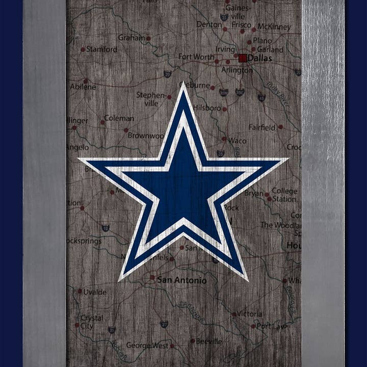 Dallas Cowboys Stadtplan 11x19 gerahmt für den Großhandel von Fan Creations