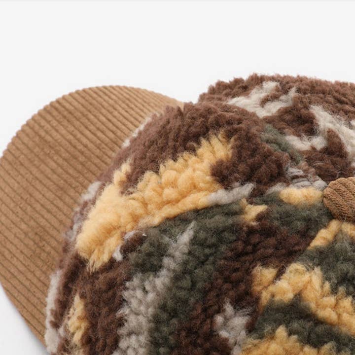 ACCITY - Wholesale Baseball Cap - Unisex - Winter Colorblock Fleece Camo Baseball Cap_CWAH2171