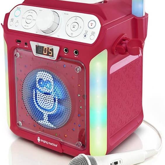 My Wholesale Warehouse - Wholesale Speakers - Singing Machine SML682BTP Bluetooth and CD Karaoke Machine with LED Lights and Microphone