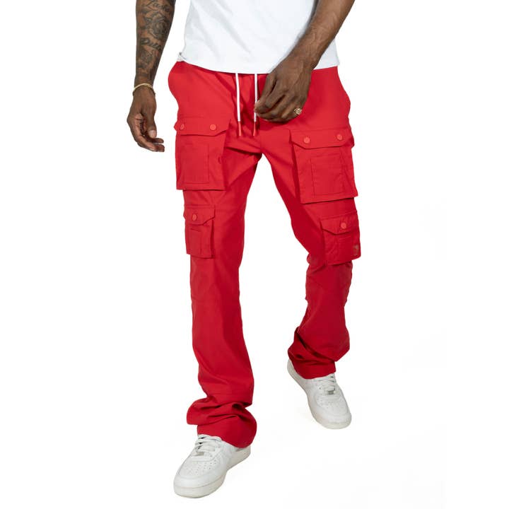 M1633 Colton Nylon Pants - Red for wholesale on Faire