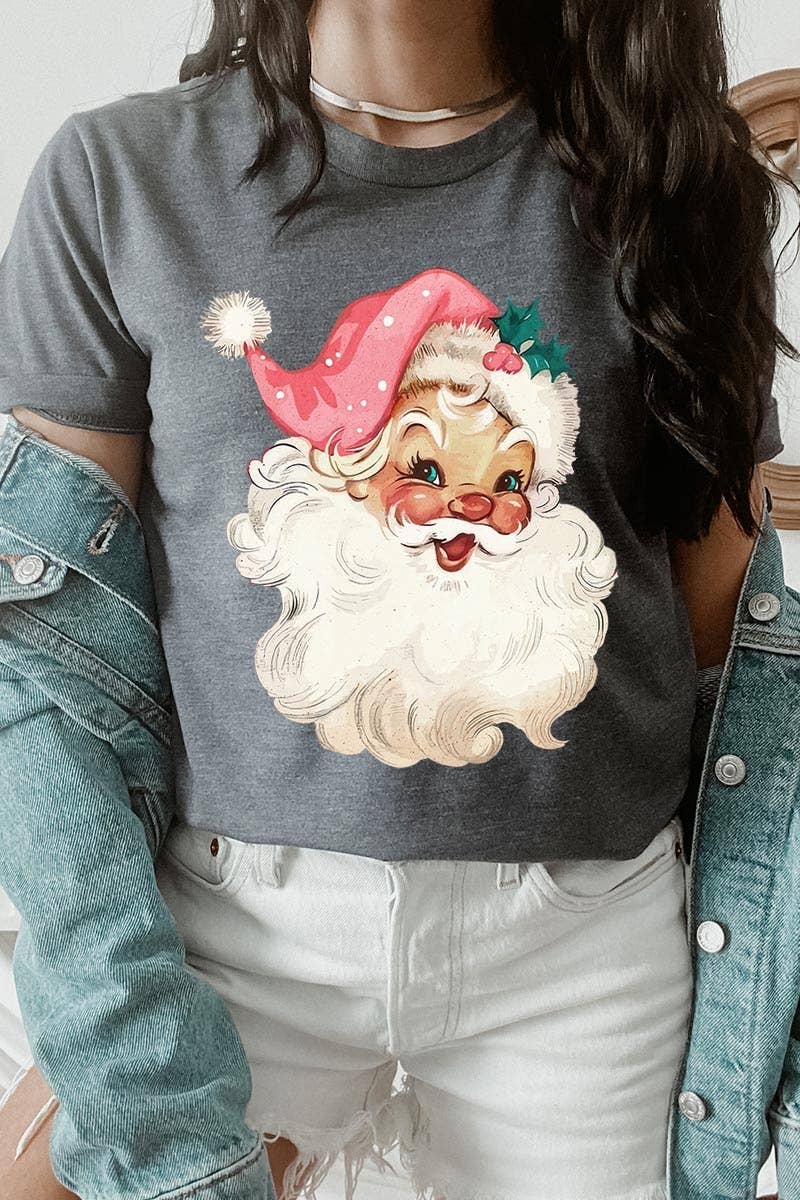 COLORBEAR – wholesale Grafisk T-shirt - Unisex – Retro Rosa Jultomtegrafisk T-shirt4