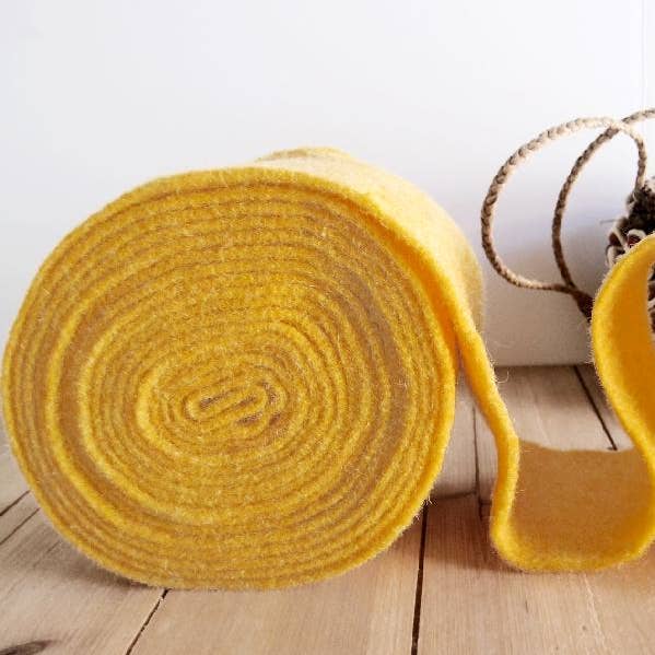 Packaging Decor - Wholesale Ribbon - Gift Wrapping - 100% Pure Wool Felt Ribbon - Sunshine Yellow3