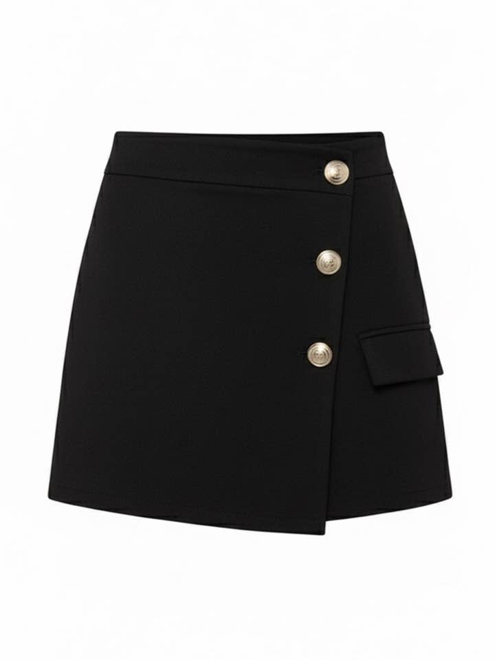 Black high-waisted shorts for wholesale by Azuri Fashion Group