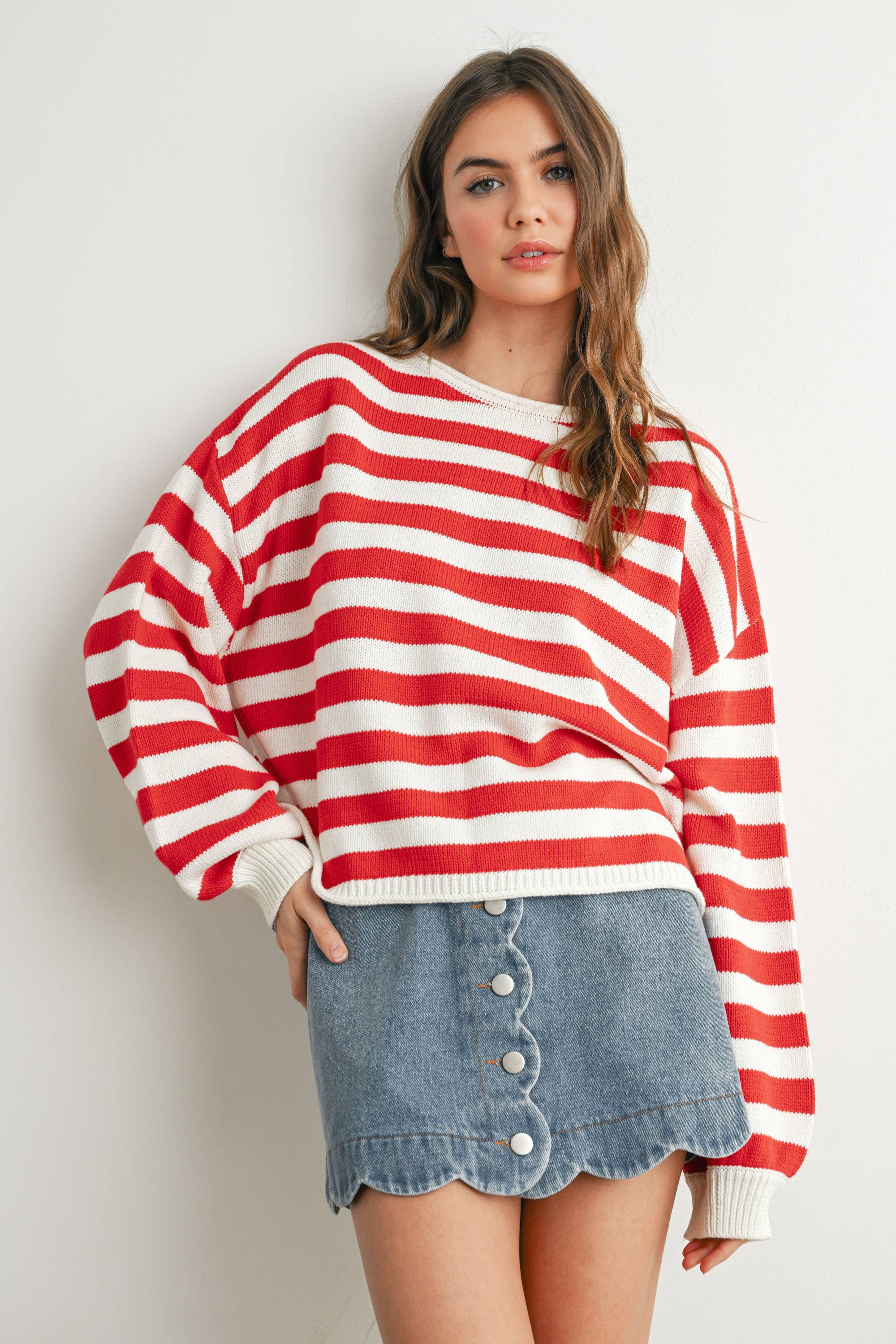 BUTTERMELON - Wholesale Pullover-trui - Dames - Gestreepte trui - BMW76452