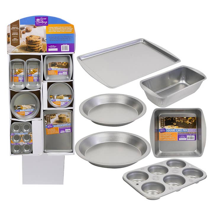 Deluxe Import Trading - Wholesale Baking Sheet/Mat - Tin Baking Pan Assortment, 96 Piece Display