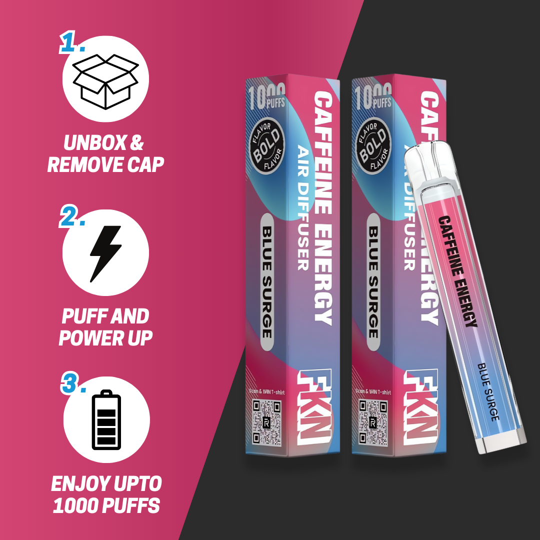 FKN Rich - Wholesale Oral Supplement/Vitamin - FKNRICH Caffeine Diffuser –Blue Surge – 1000 Puffs5