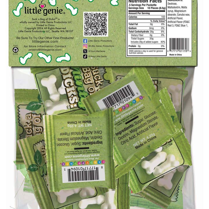 Little Genie Productions - Wholesale Mints - Suck a Bag of Minty Dicks- Bag of 251