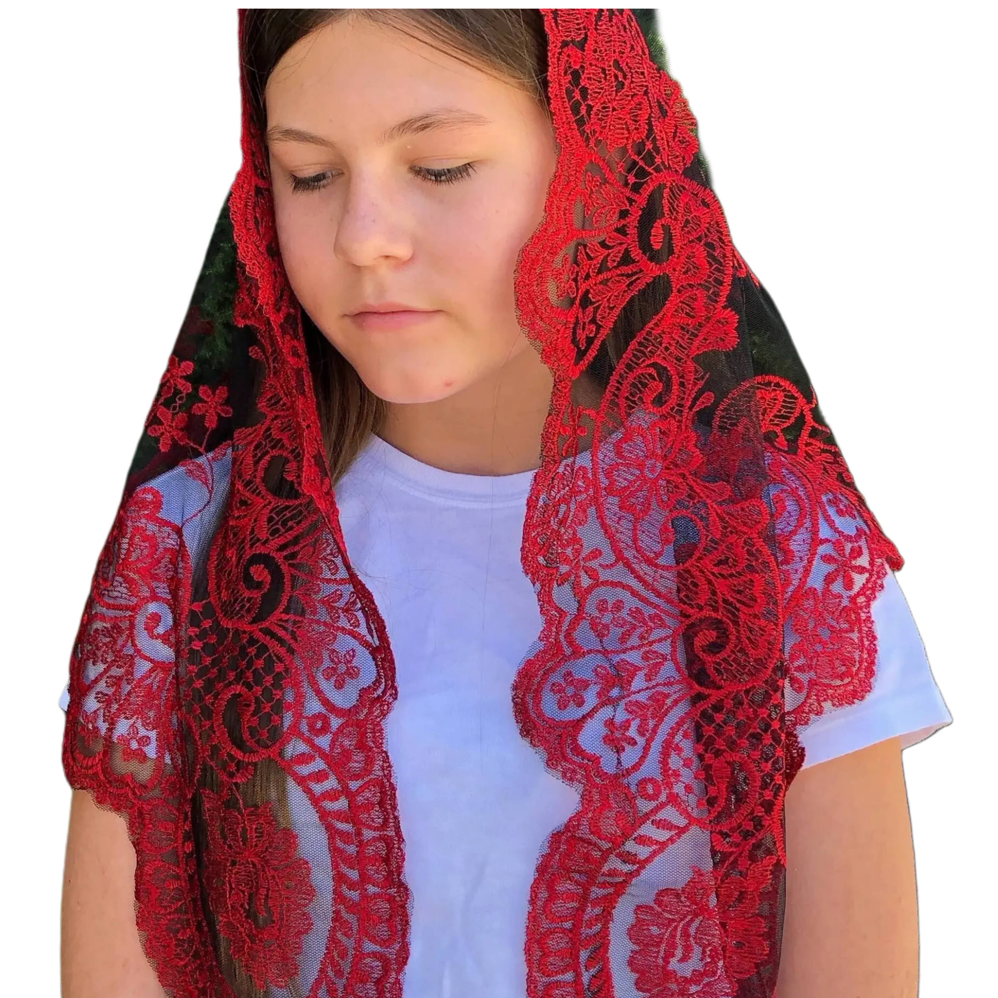 Oremus Mercy - Wholesale Veil - Women's - Veil ~ St. Catalina Thomas - RED1