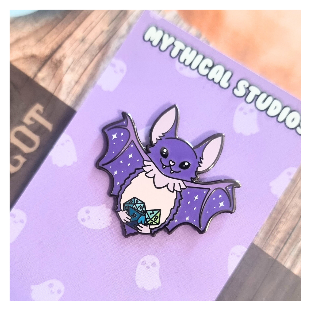 Mythical Studios – wholesale Lapel pin/button – Sparkle Bat Enamel Pin0