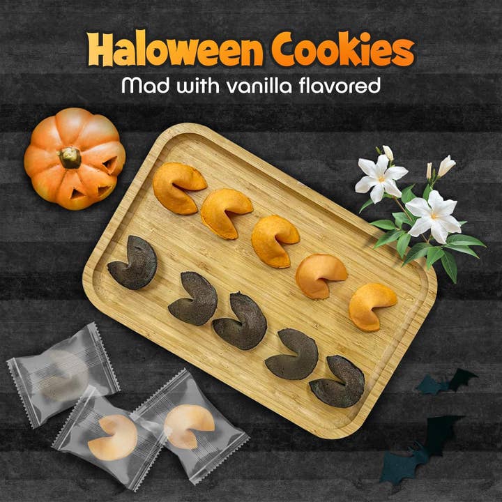 4E's Novelty - Wholesale Cookie - 4E's Novelty Halloween Fortune Cookies Bulk - 50 Individually Wrapped Vanilla Cookie1