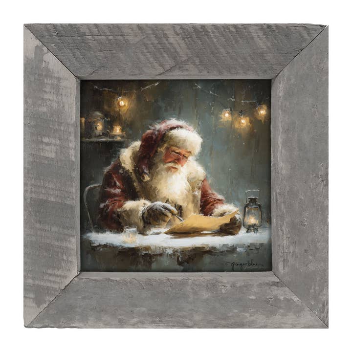 ginger blue - Wholesale Christmas Wall Art - Santa Making his List5