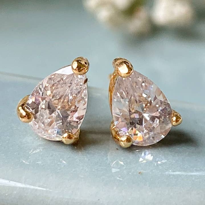 Teardrop CZ Studs for wholesale by Agaveh girl