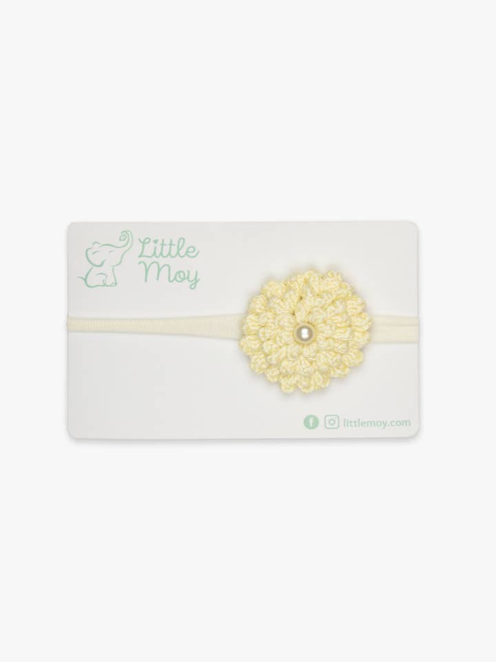 Diadema flor croché/Amarillo para venta al por mayor de Moylings