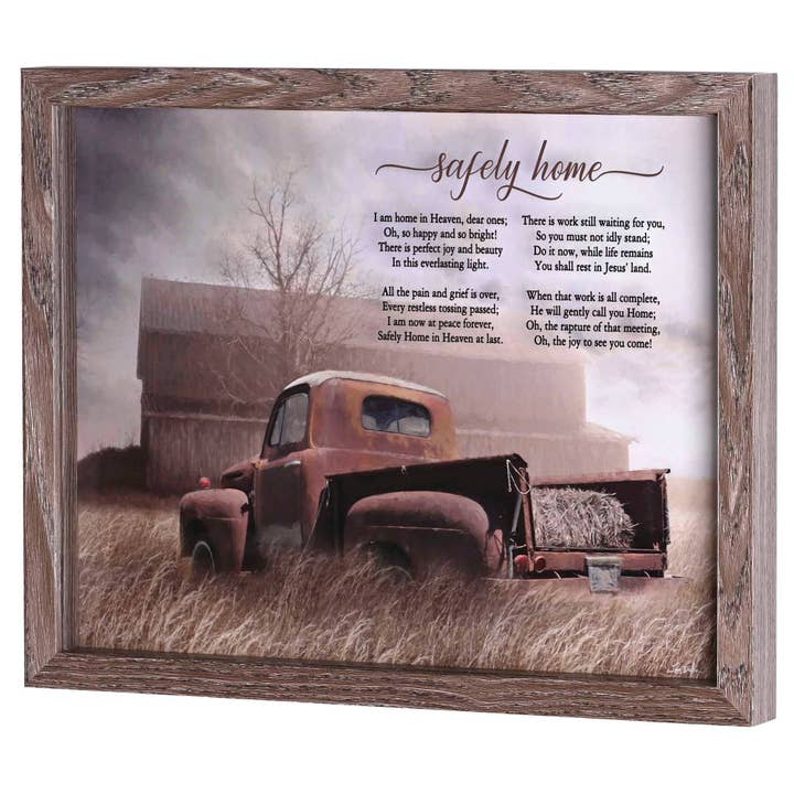 Framed Wall Art Old Truck Safely Home for wholesale by Cottage Garden