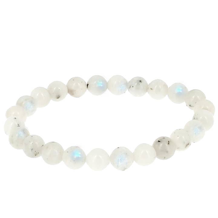 Pulsera de perlas de piedra lunar extra de 8 mm para venta al por mayor de Artisans de Madagascar