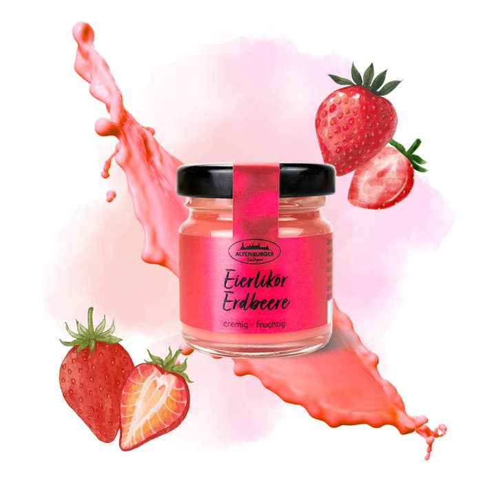 Ägglikör Jordgubb Mini Glas för wholesale av Altenburger Senf & Feinkost GmbH & Co. KG