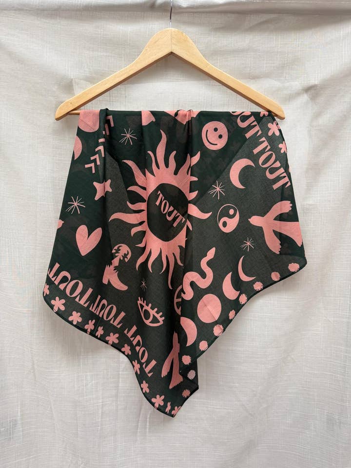 TOUT Bandana Ellis verde/salmão por atacado de ToutVintage