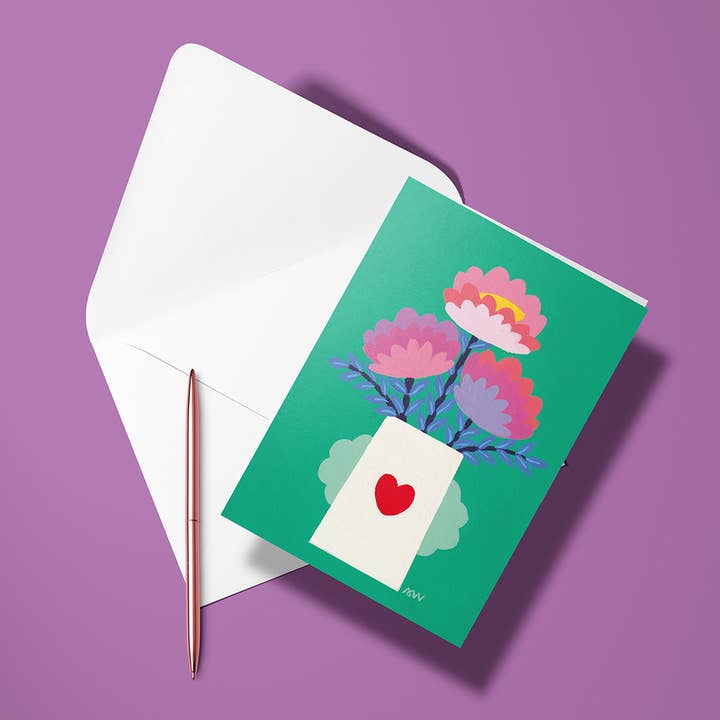 Carta Piegata - Vaso Con Cuore per la vendita all'ingrosso da parte di Hello couleur