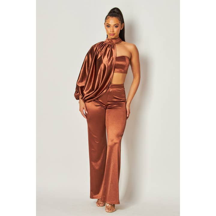 SATINEN SCHADUWEN DRIEDELIGE SET voor wholesale door Esmeray Clothing