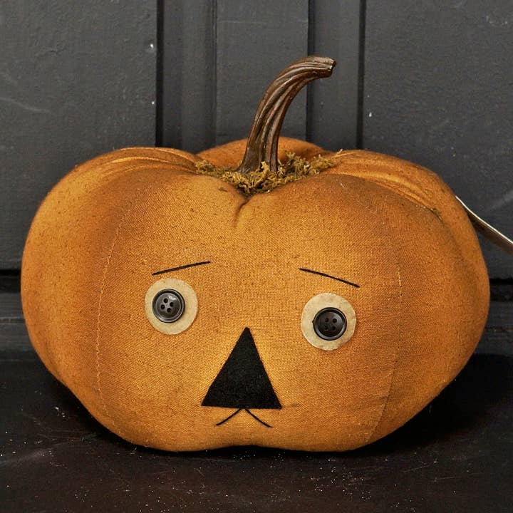 Impressive Enterprises, Inc. - Wholesale Decorative Tabletop Object - M8339 - 8" x 6.5" Rustic Jack-O-Lantern-Orange