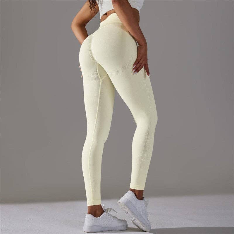 FurDecoration – Engroshandel Sports-/loungeleggings – til kvinder – Seamless træningsleggings med jacquard og effektfuld peach butt lift6