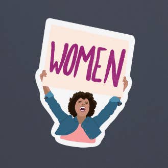 Woman Protester Sticker for wholesale by Warrior Woman Co. Designs