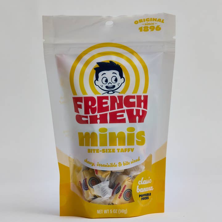 French Chew Co - Wholesale Taffy - French Chew Banana Mini's (12pk/5 oz)1