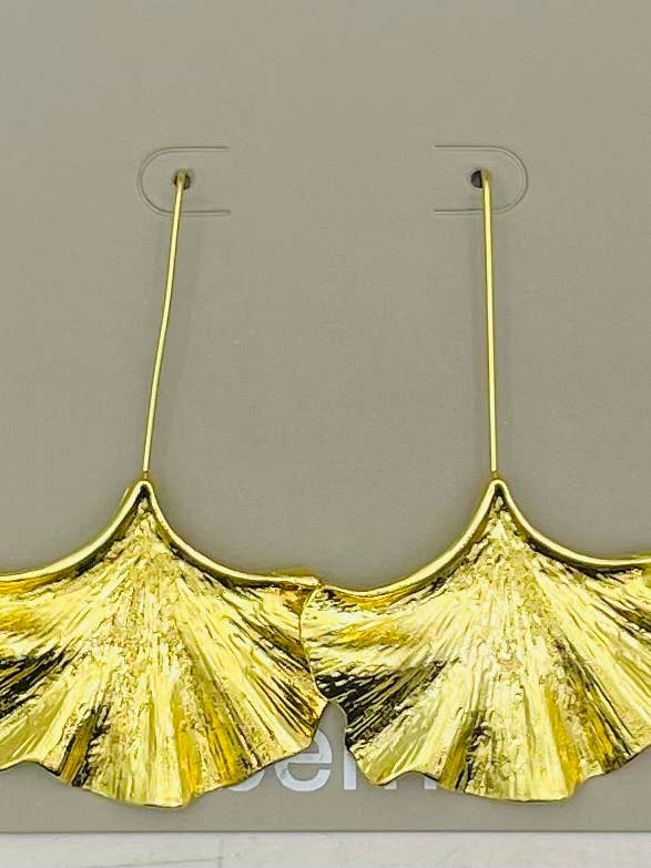 GOLDEN - Ginko Dangle Earrings (BER412) for wholesale by TWO FORTY TWO