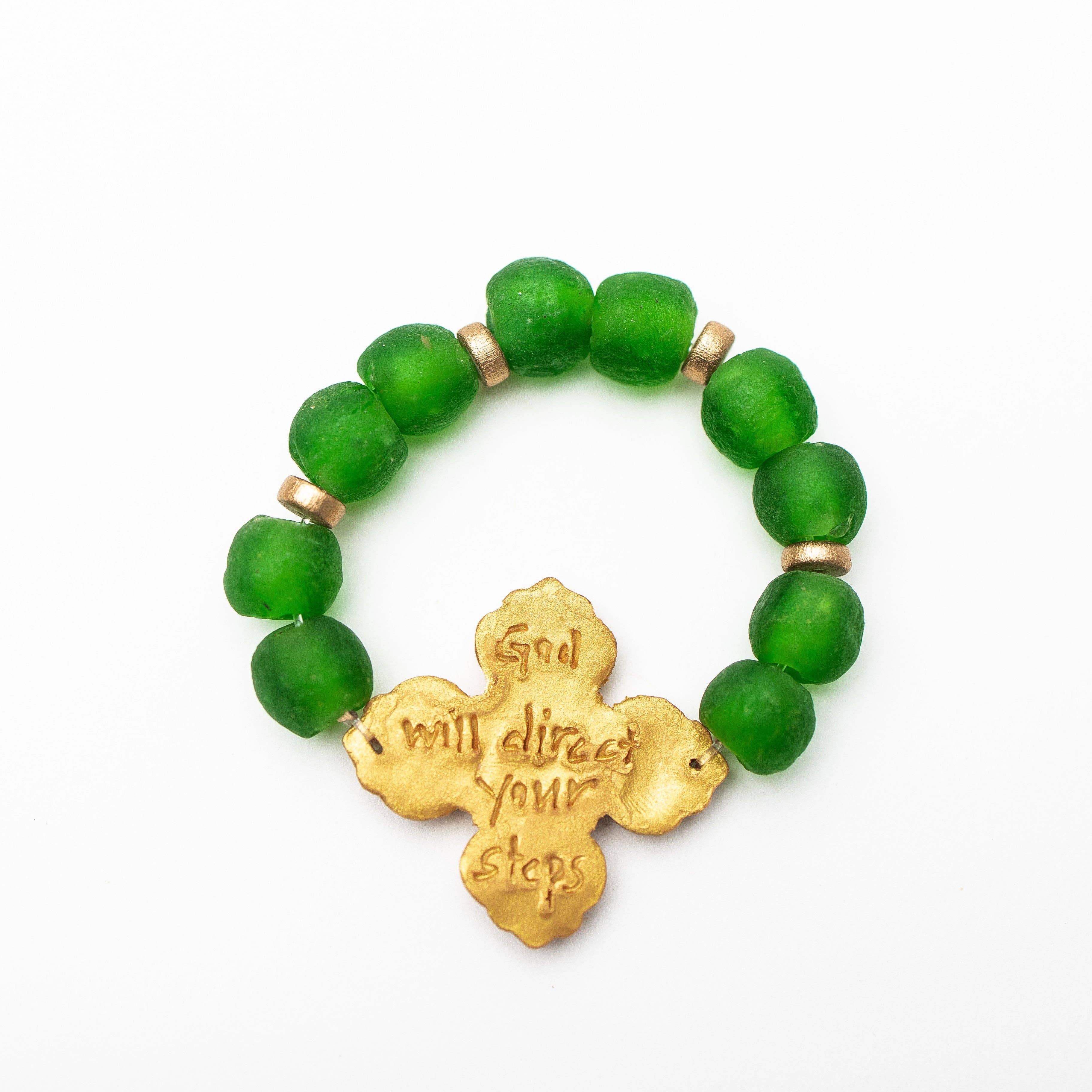 Hidden Truth Jewelry - Wholesale Beaded Bracelet - Green Glass with Andrea3