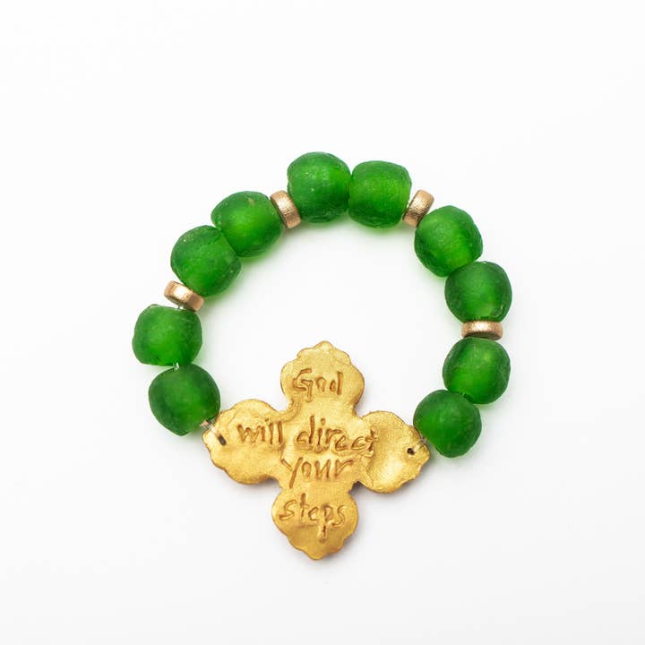 Hidden Truth Jewelry - Wholesale Beaded Bracelet - Green Glass with Andrea3