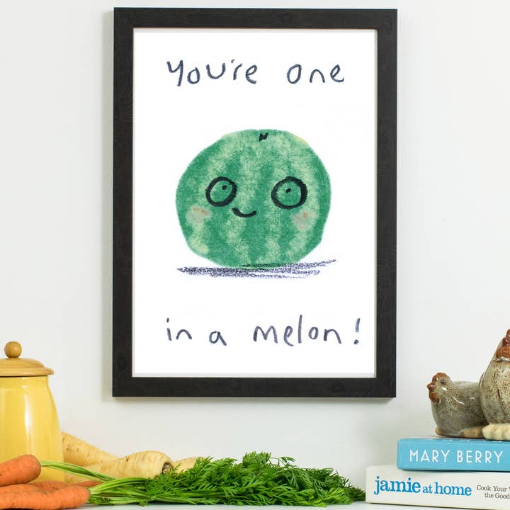 You’re One In A Melon Print for wholesale by Jo Clark Design