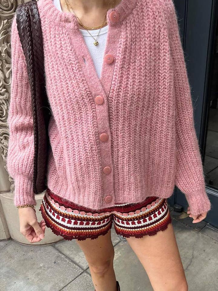 Mccolin - Wholesale Cardigan - Women's - Cozy Button-Up Knitted Cardigan