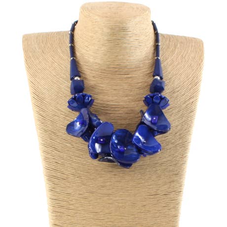 Pretty Persuasions - Wholesale Beaded/pearl necklace - N24276 Exotic Bloom Polyresin Statement Necklace0
